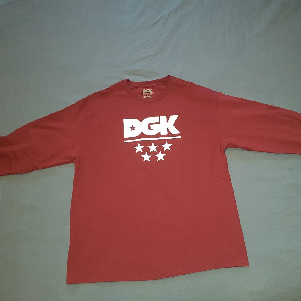 DGK All Star Long Sleeve Shirt XL Maroon Burgundy LIKE NEW